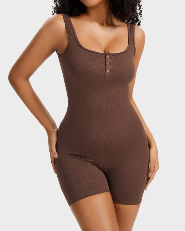 Snap Button Shaping Shorts Bodysuit made by She Curve