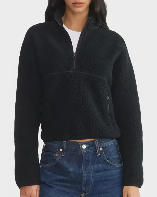 Warm Sherpa Fleece Half-Zip Sweatshirt Pullover sold by She Curve