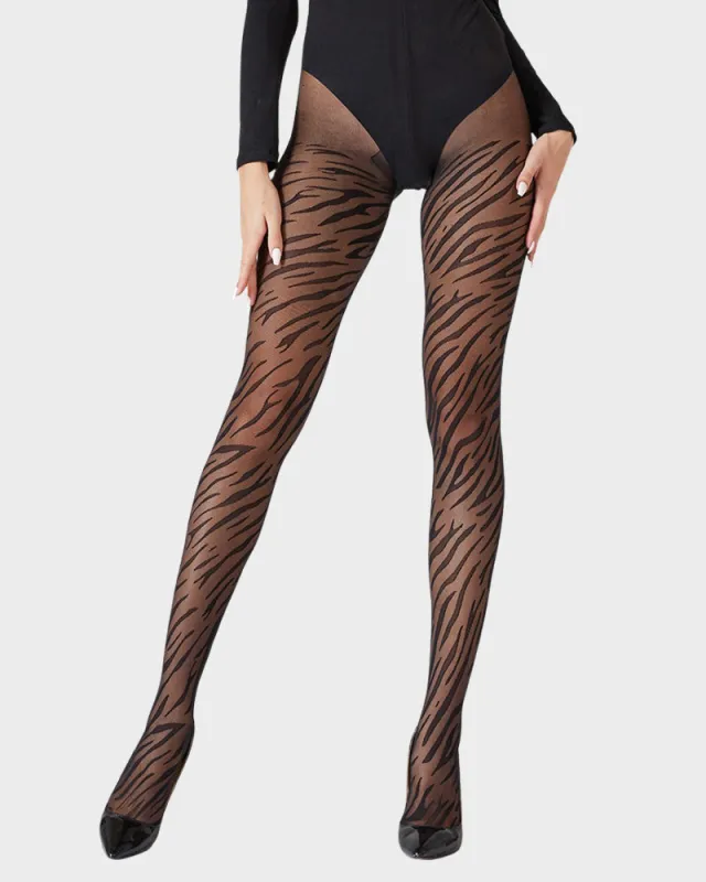 15D Sheer Zebra Pattern Pantyhose sold by She Curve