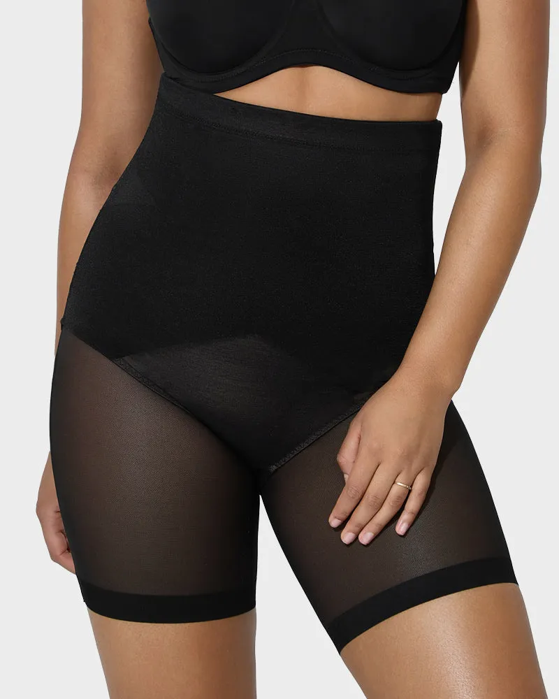 High Waist Criss-Cross Mesh Shaping Mid-Thigh Shorts sold by She Curve product image thumbnail 3