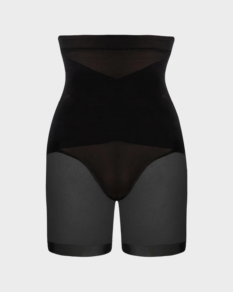 High Waist Criss-Cross Mesh Shaping Mid-Thigh Shorts sold by She Curve product image thumbnail 4