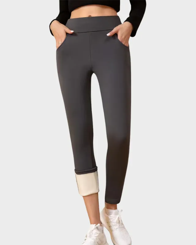High Waist Pocket Thermal Lined Leggings sold by She Curve