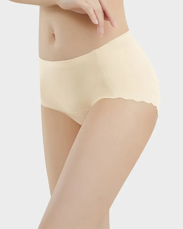 Seamless No Camel Toe Silk Antibacterial Gusset Panties (5 Pack) made by She Curve