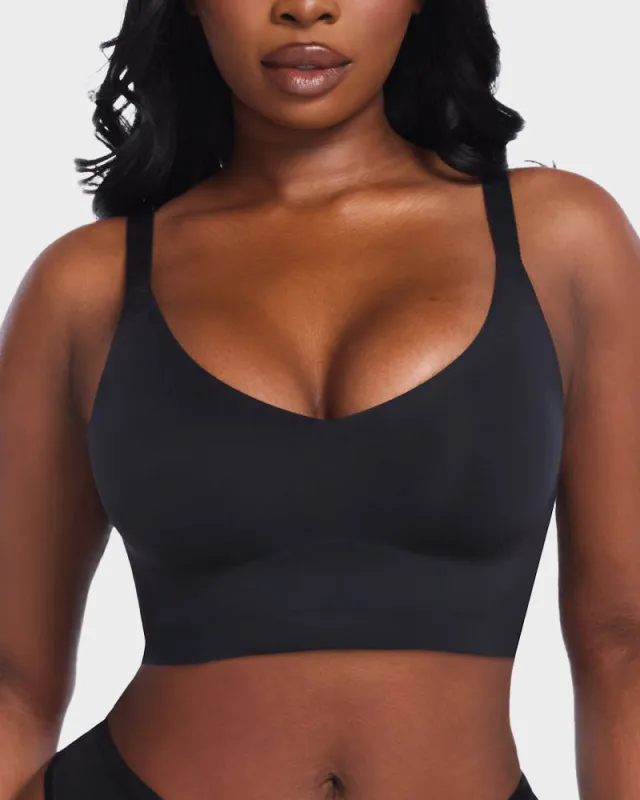 Wireless V-Neck Back & Side Smoothing Bra sold by She Curve