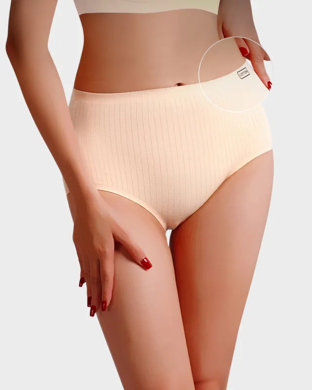High-Waisted Cotton Seamless Lifting Briefs (4 Pack) made by She Curve