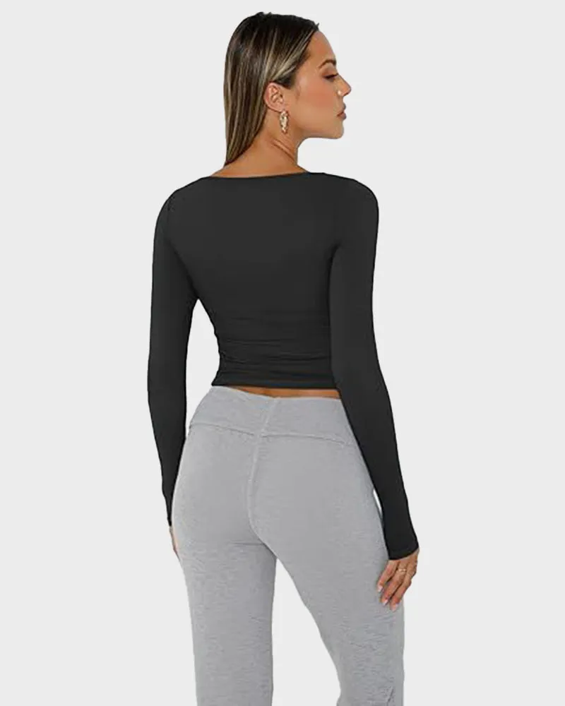 Slim-Fit Square-Neck Crop Top sold by She Curve product image thumbnail 3