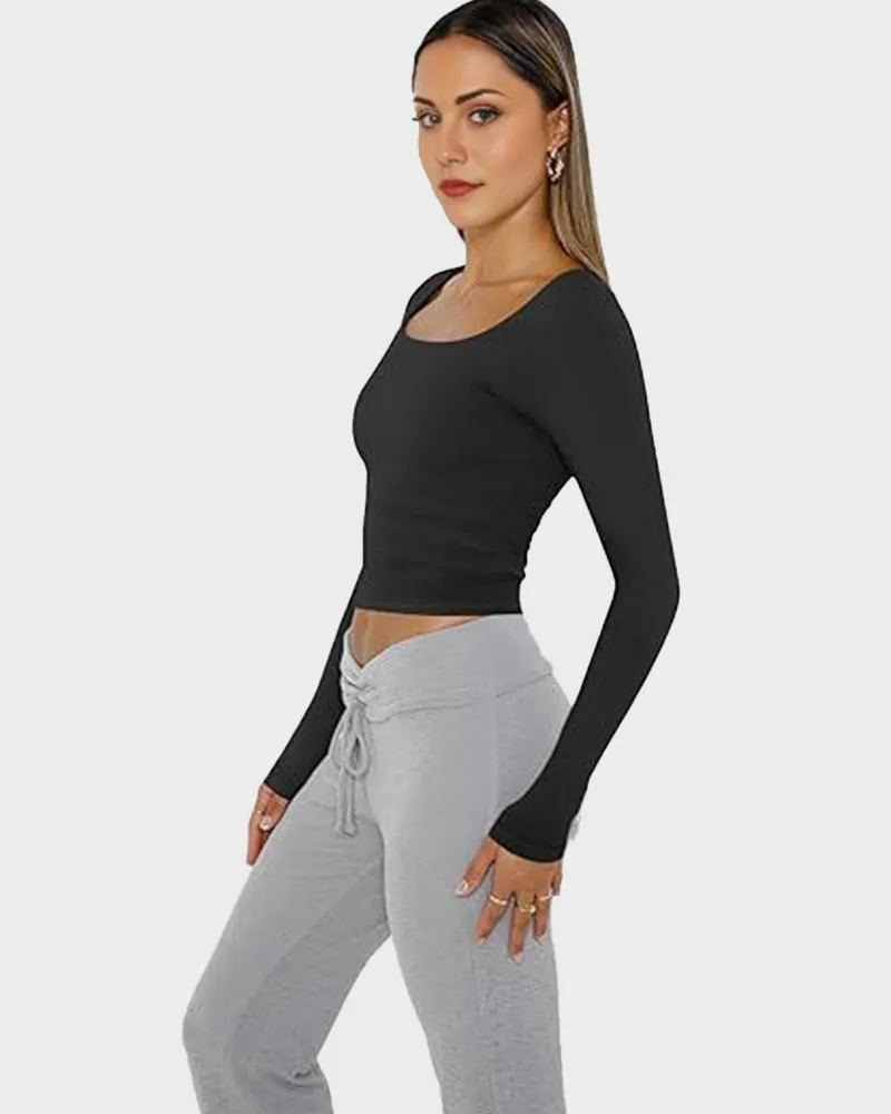 Slim-Fit Square-Neck Crop Top sold by She Curve product image thumbnail 2