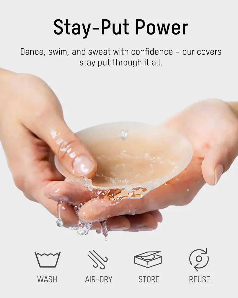 Ultra-Thin Invisible Adhesive Silicone Nipple Covers (2 Pairs) sold by She Curve product image thumbnail 3