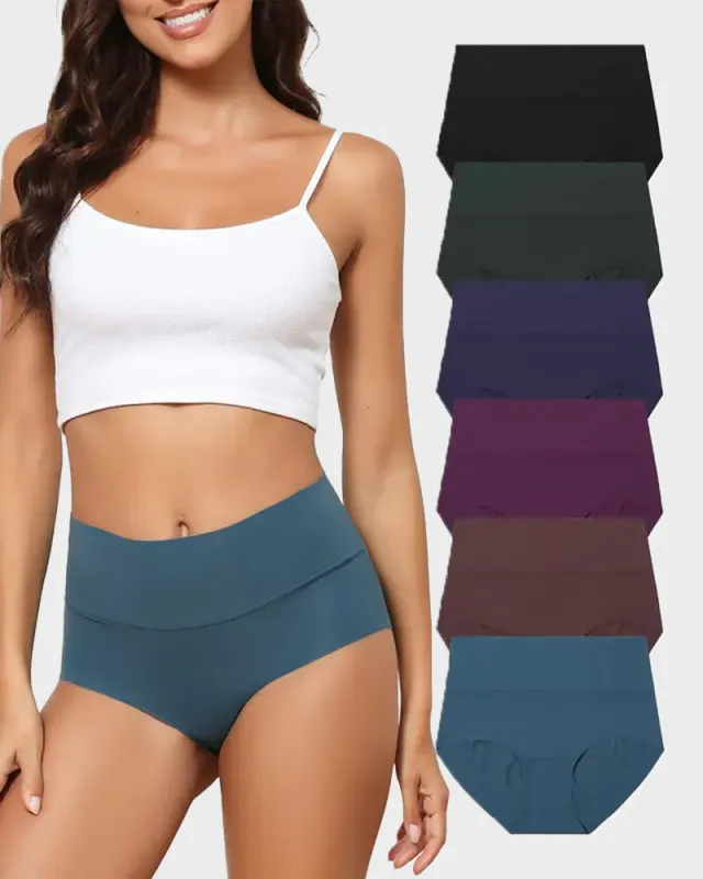 Seamless High-Waist No Show Comfort Panties (6 Pack) made by She Curve