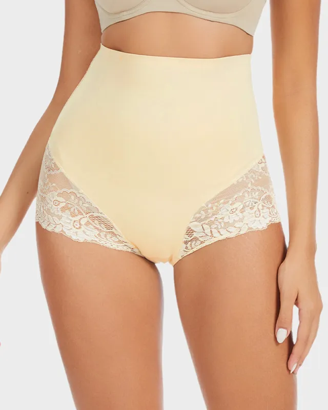 Smooth High-Waisted Sheer Lace Sculpting Brief (4 Pack) sold by She Curve