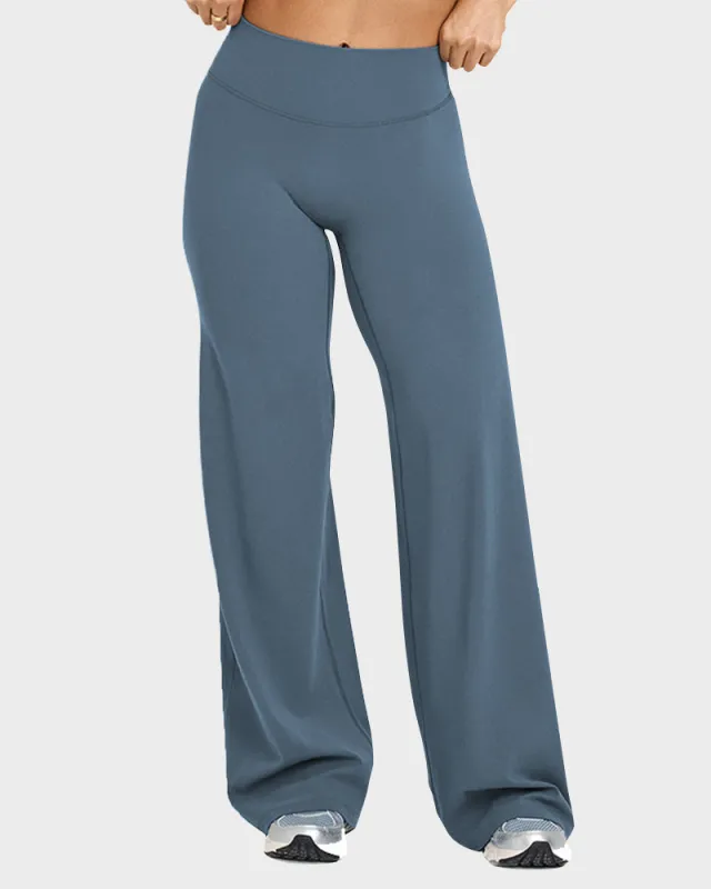 High-Waisted Elastic Wide-Leg Lounge Yoga Pants sold by She Curve