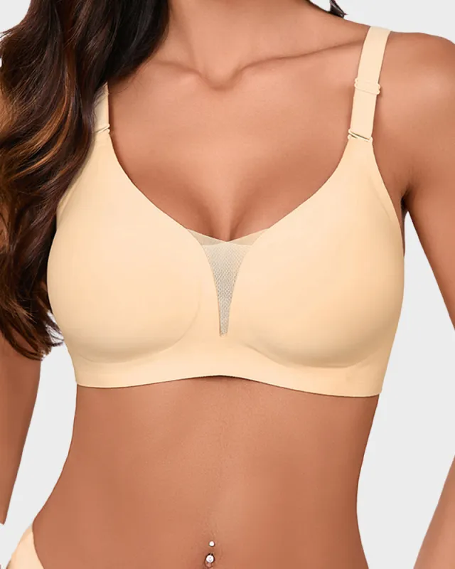 Seamless Mesh Panel Invisible Thin Bra made by She Curve