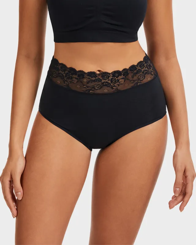 Lace Trim Cotton Hipster Panties (5 Pack) sold by She Curve