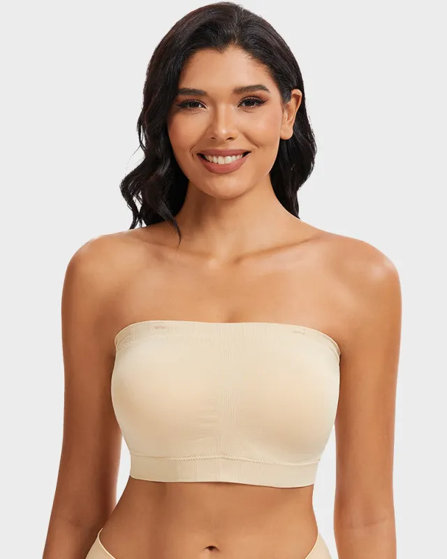 Full-Coverage Seamless Bandeau Bra sold by She Curve