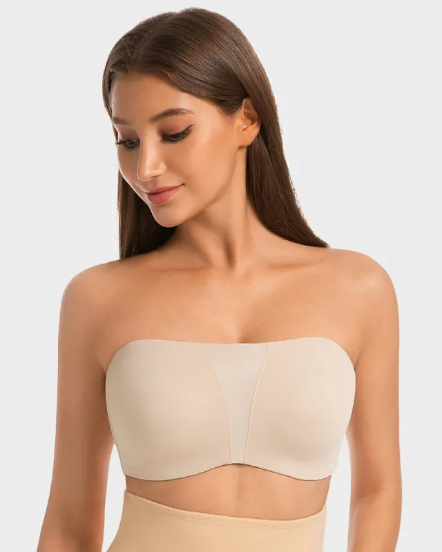 Strapless Anti-Slip Full Coverage Bandeau Bra sold by She Curve