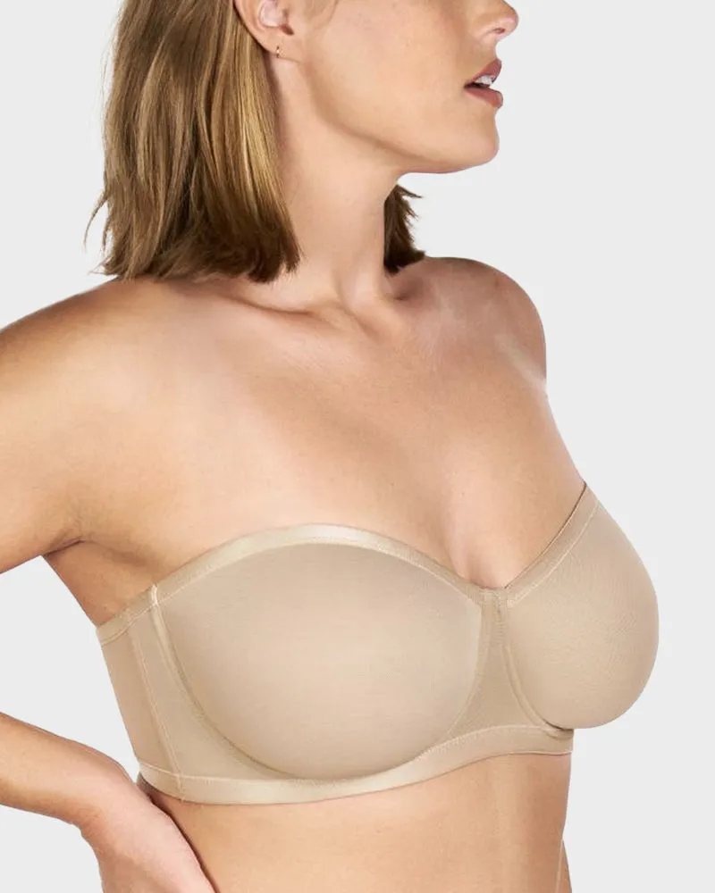 Strapless Mesh Underwire Balconette Bra sold by She Curve product image thumbnail 4