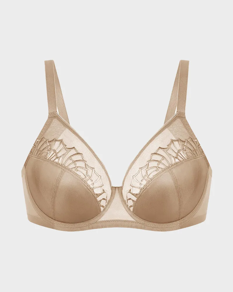 Plus-Size Pearl Shimmer Lace Minimizer Bra sold by She Curve product image thumbnail 5