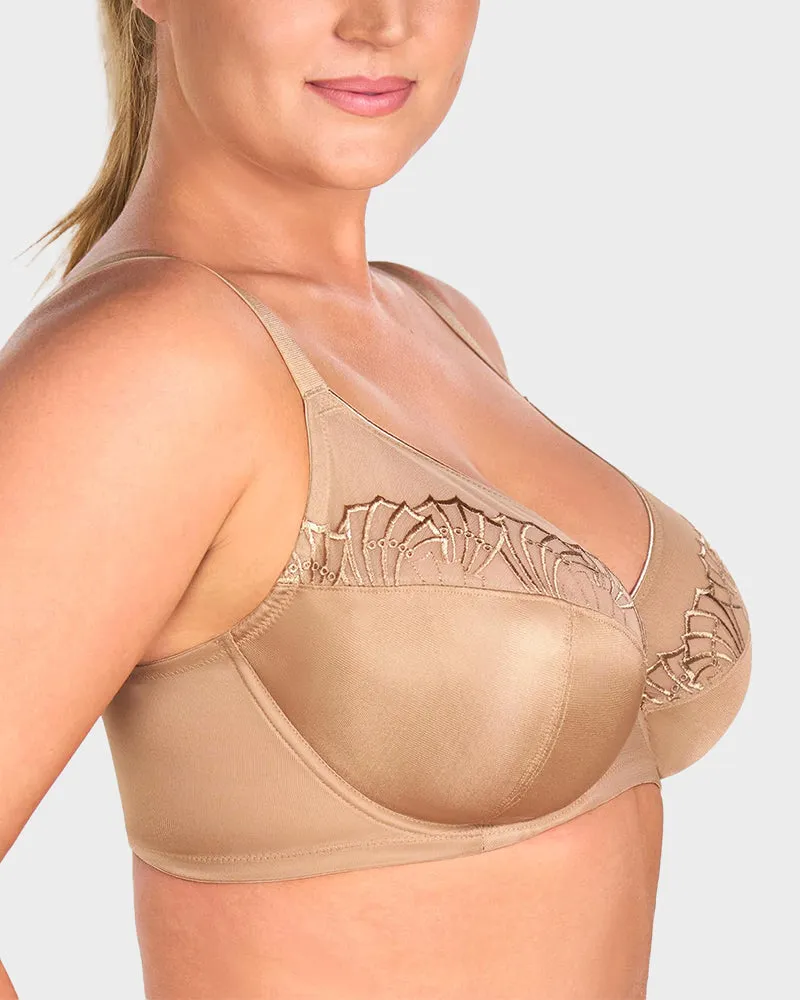 Plus-Size Pearl Shimmer Lace Minimizer Bra sold by She Curve product image thumbnail 2