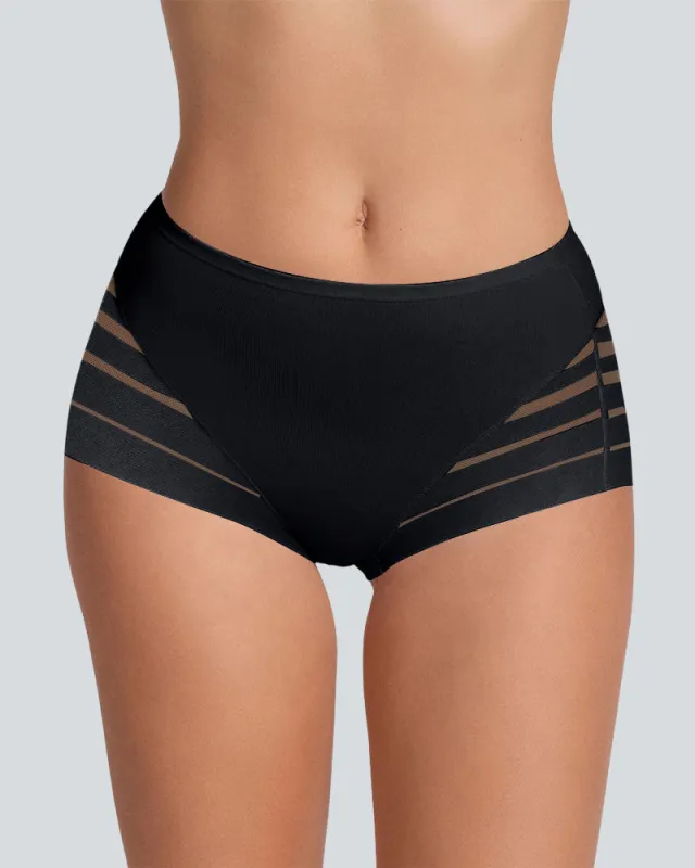 Seamless Breathable Lace Mid-Rise Panties made by She Curve