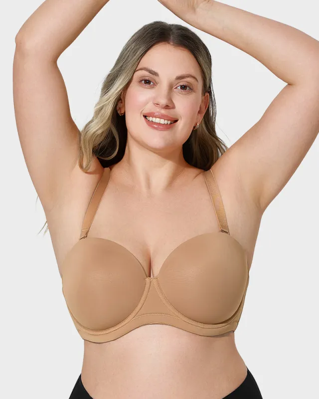 Versatile Molded Cup Underwire Bra with Removable Straps sold by She Curve