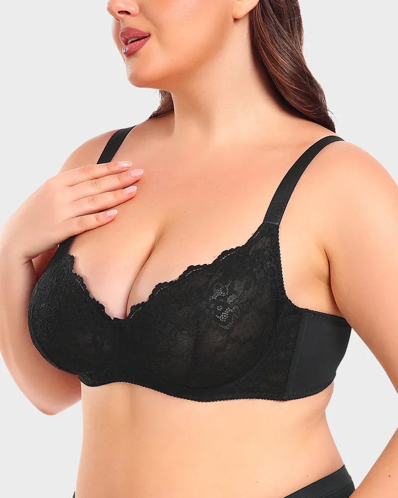 Lace Plunge Push-Up Bra sold by She Curve product image thumbnail 2