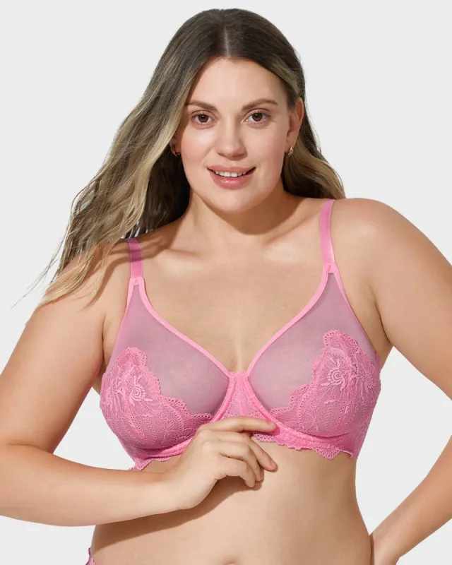 Full Coverage Lace Minimizer Bra sold by She Curve