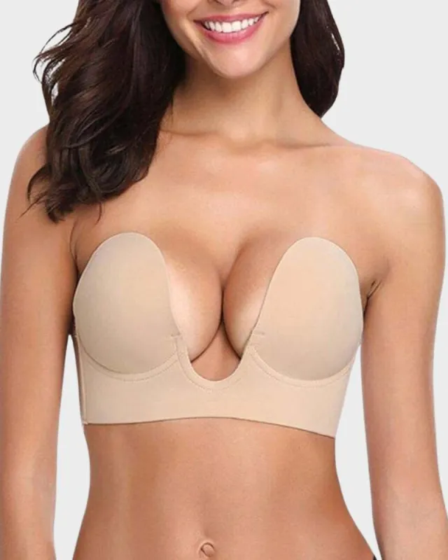 Strapless Push-Up Plunge Bra sold by She Curve