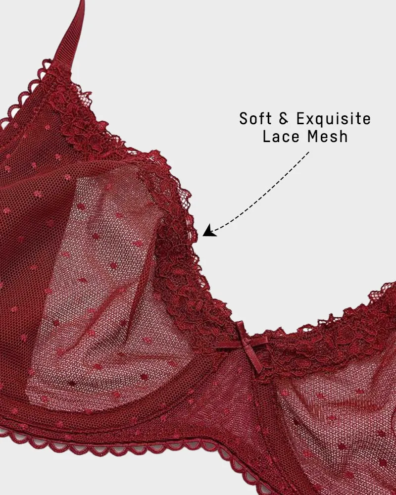 See-Through Lace Balconette Bra sold by She Curve product image thumbnail 4