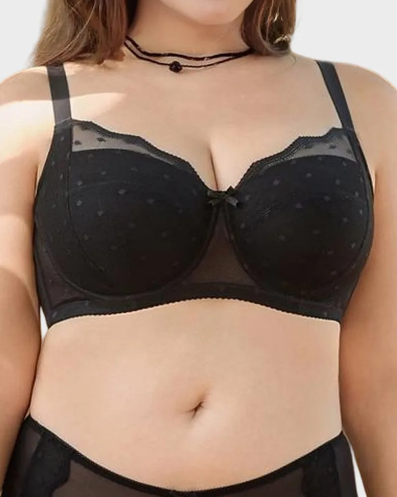 Polka Dot Lace Full-Coverage Minimizer Bra sold by She Curve product image thumbnail 3