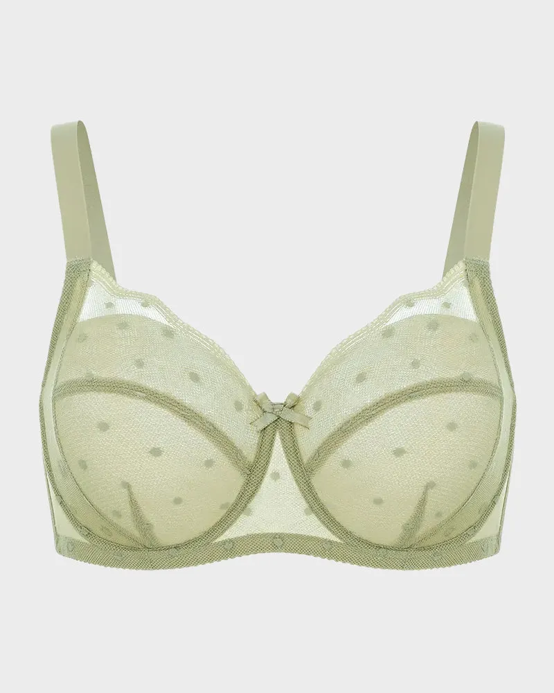 Polka Dot Lace Full-Coverage Minimizer Bra sold by She Curve product image thumbnail 5