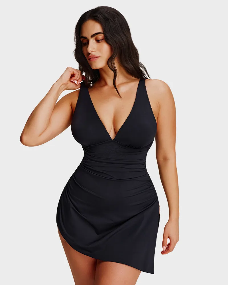 SculptSkin™ FlowFlair Side Tie Swim Dress sold by She Curve product image thumbnail 5