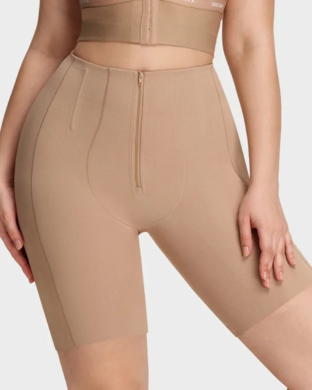 High-Waist Zip-Up Shaping Shorts made by She Curve