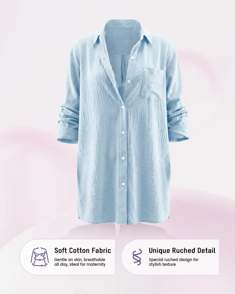Lightweight Cotton Gauze Beach Cover-Up Shirt sold by She Curve product image thumbnail 2