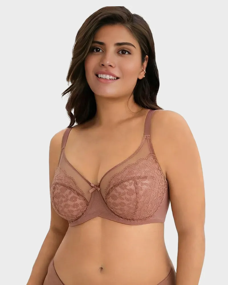 Breathable Lace Underwire Full Coverage Bra sold by She Curve product image thumbnail 4