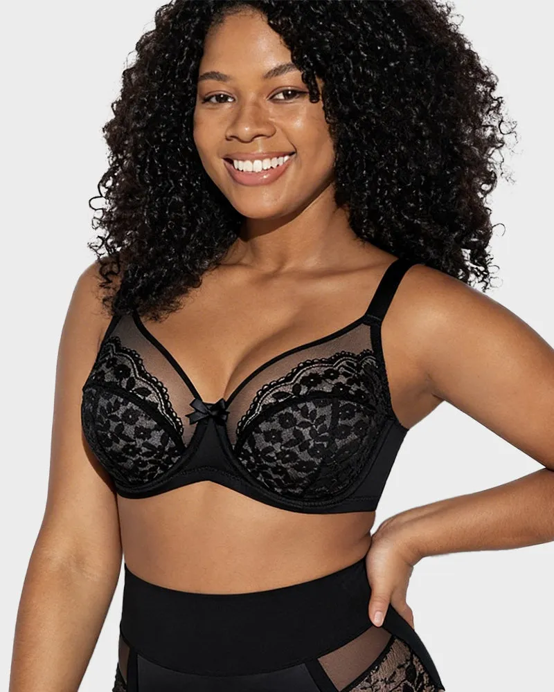 Breathable Lace Underwire Full Coverage Bra sold by She Curve product image thumbnail 2