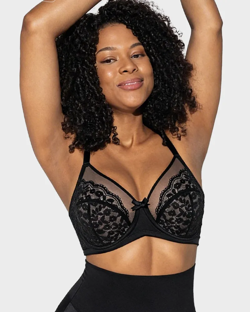 Breathable Lace Underwire Full Coverage Bra sold by She Curve product image thumbnail 3