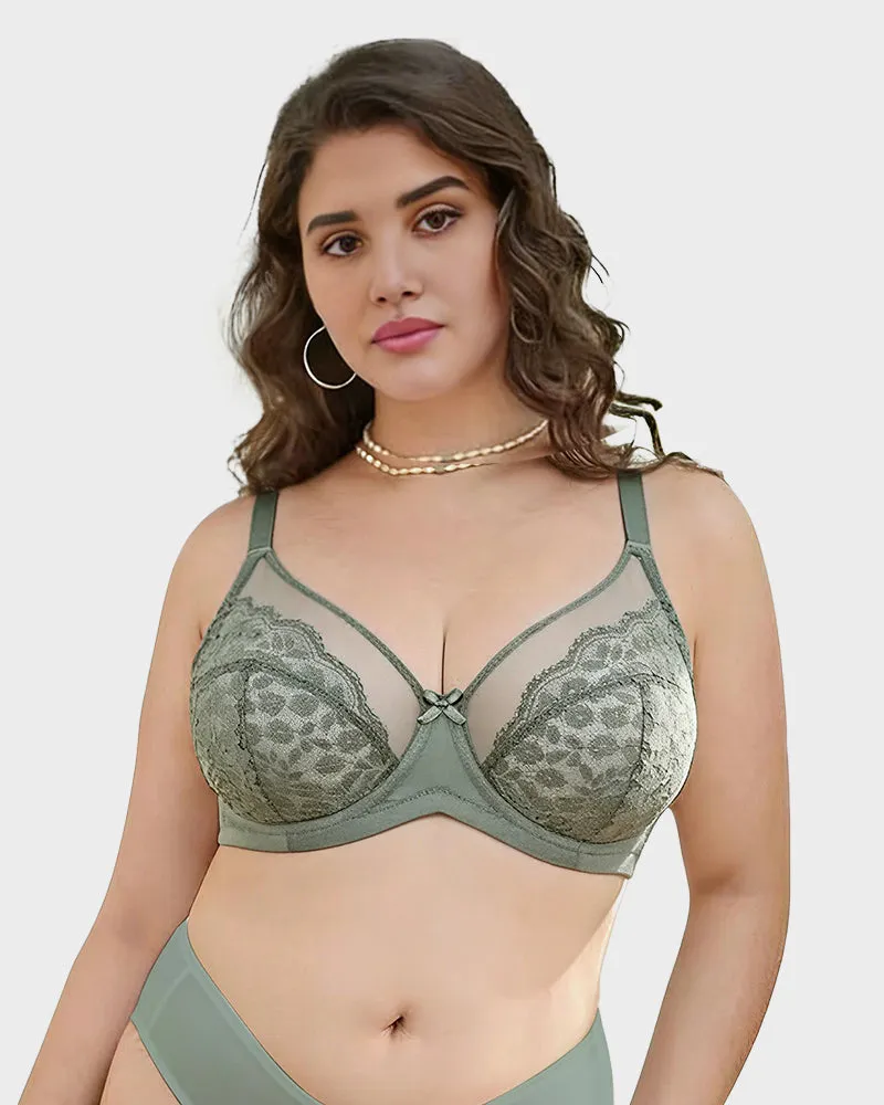 Breathable Lace Underwire Full Coverage Bra sold by She Curve product image thumbnail 5