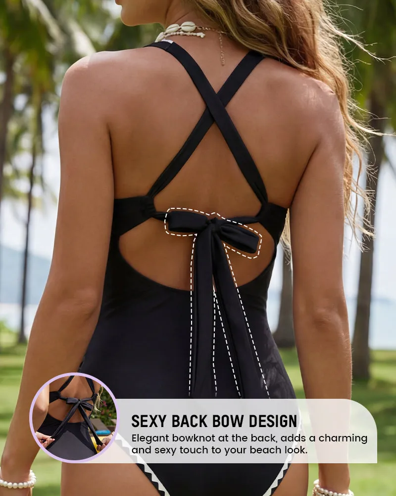 Deep V Sculpting One-Piece Swimsuit sold by She Curve product image thumbnail 4