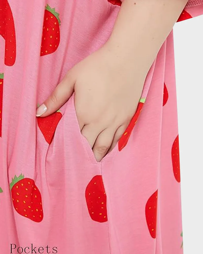 Plus Size Ultra-Soft Oversized Shirt Sleepwear with Pockets sold by She Curve product image thumbnail 4