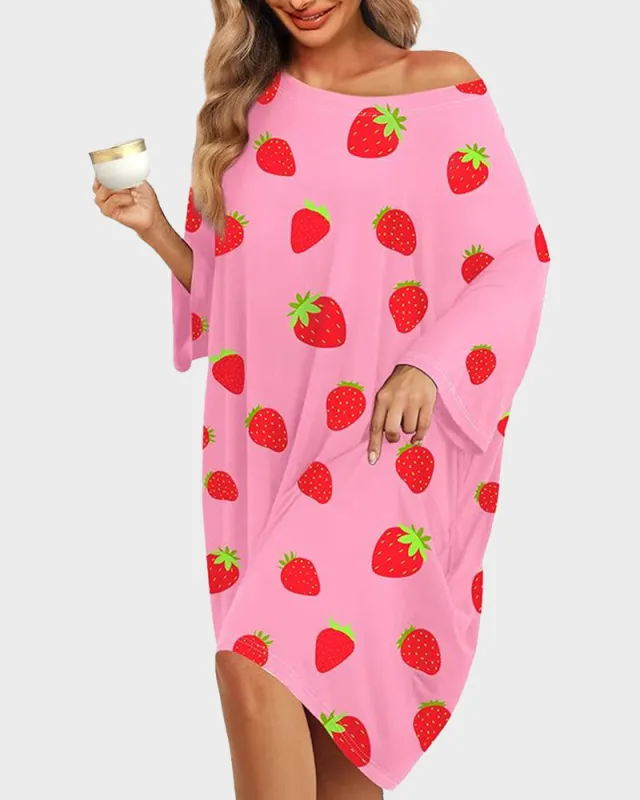 Plus Size Ultra-Soft Oversized Shirt Sleepwear with Pockets made by She Curve