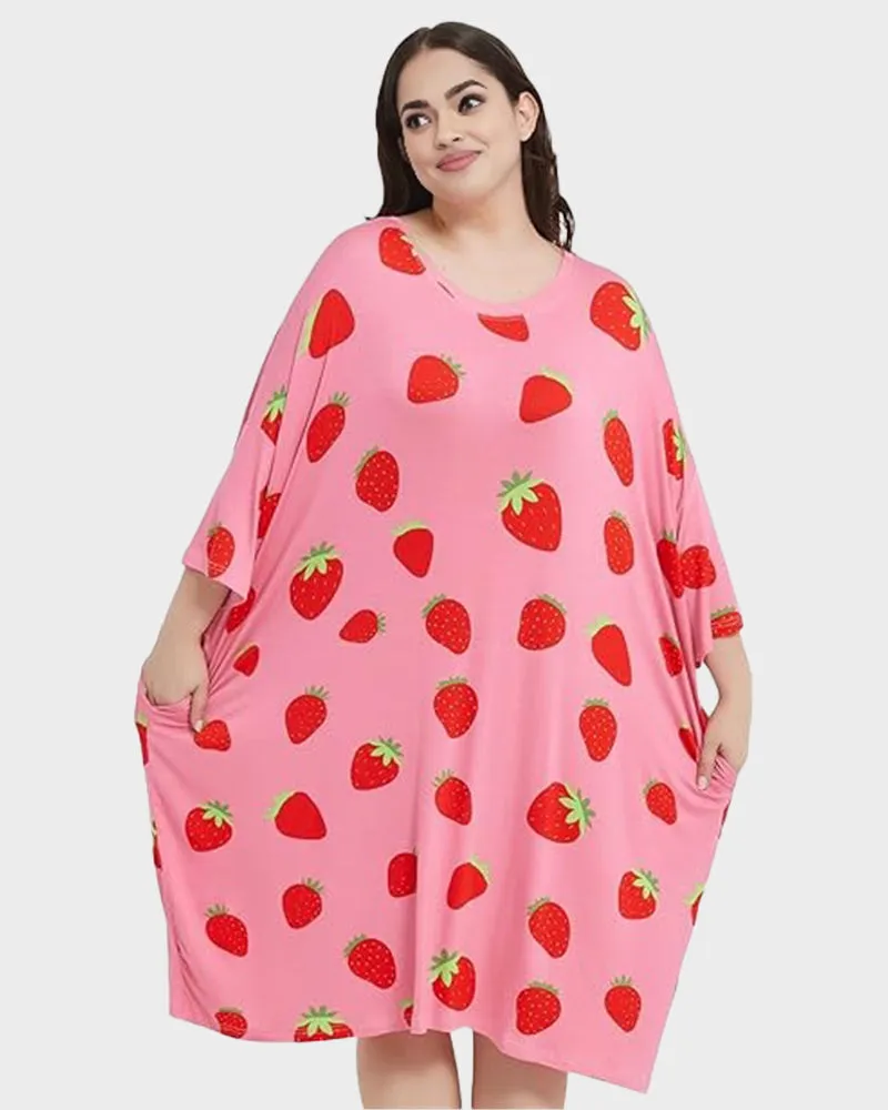 Plus Size Ultra-Soft Oversized Shirt Sleepwear with Pockets sold by She Curve product image thumbnail 2