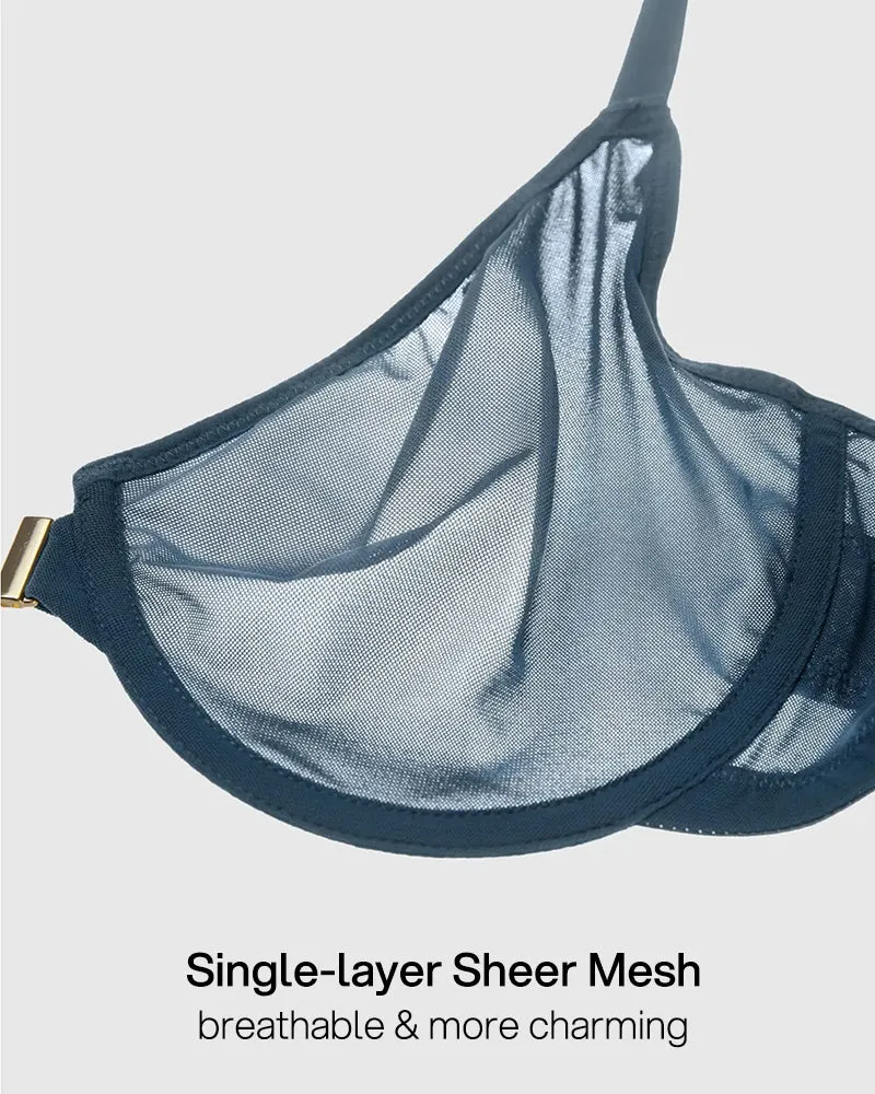 Front Closure Mesh Support Bra sold by She Curve product image thumbnail 5