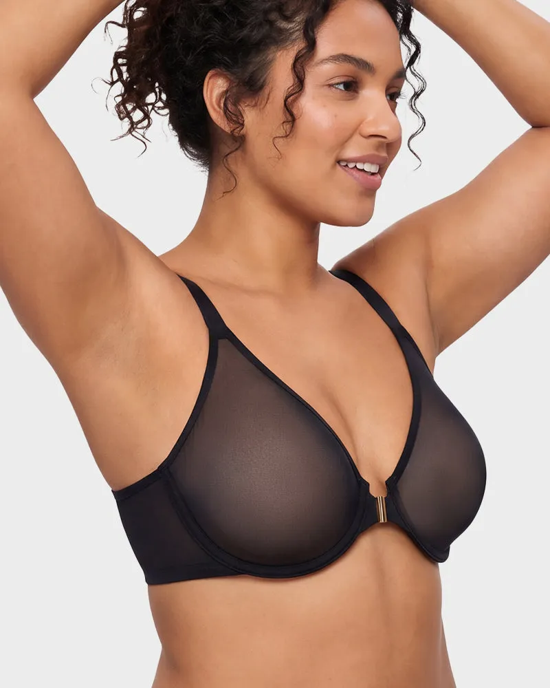 Front Closure Mesh Support Bra sold by She Curve product image thumbnail 2