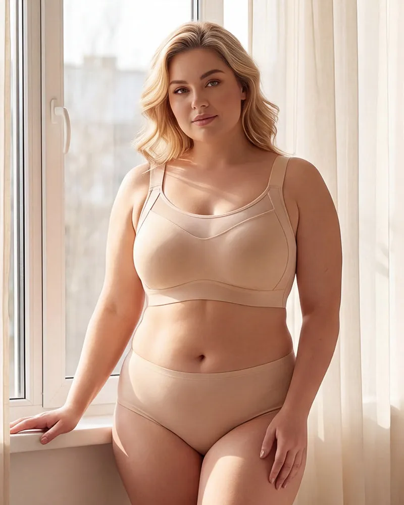 No-Spill Full Coverage Seamless Support Bra sold by She Curve product image thumbnail 4