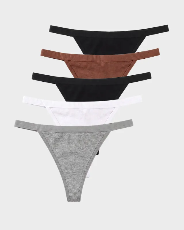 No-Show Seamless Cotton Thong(5 pack) made by She Curve