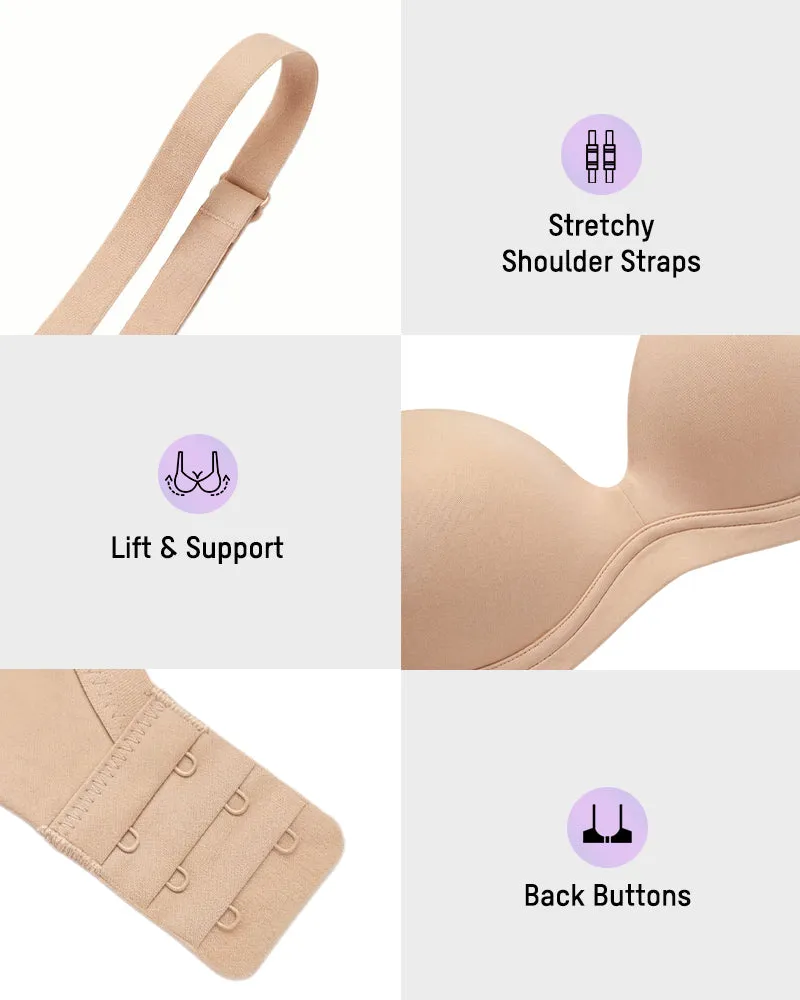 No Underwire Push-Up Plunge Bra sold by She Curve product image thumbnail 3