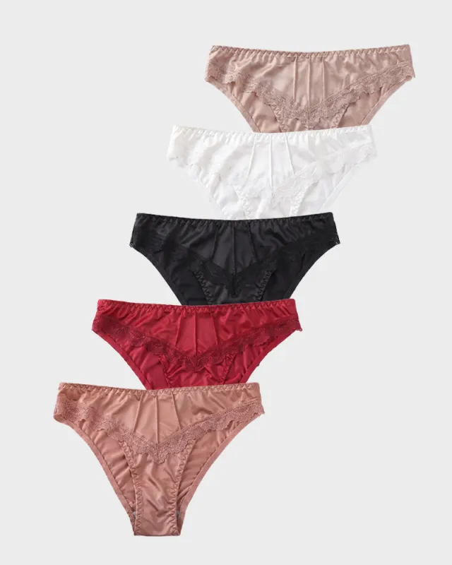 Silky Lace Seamless Bikini Underwear(5 pack) made by She Curve