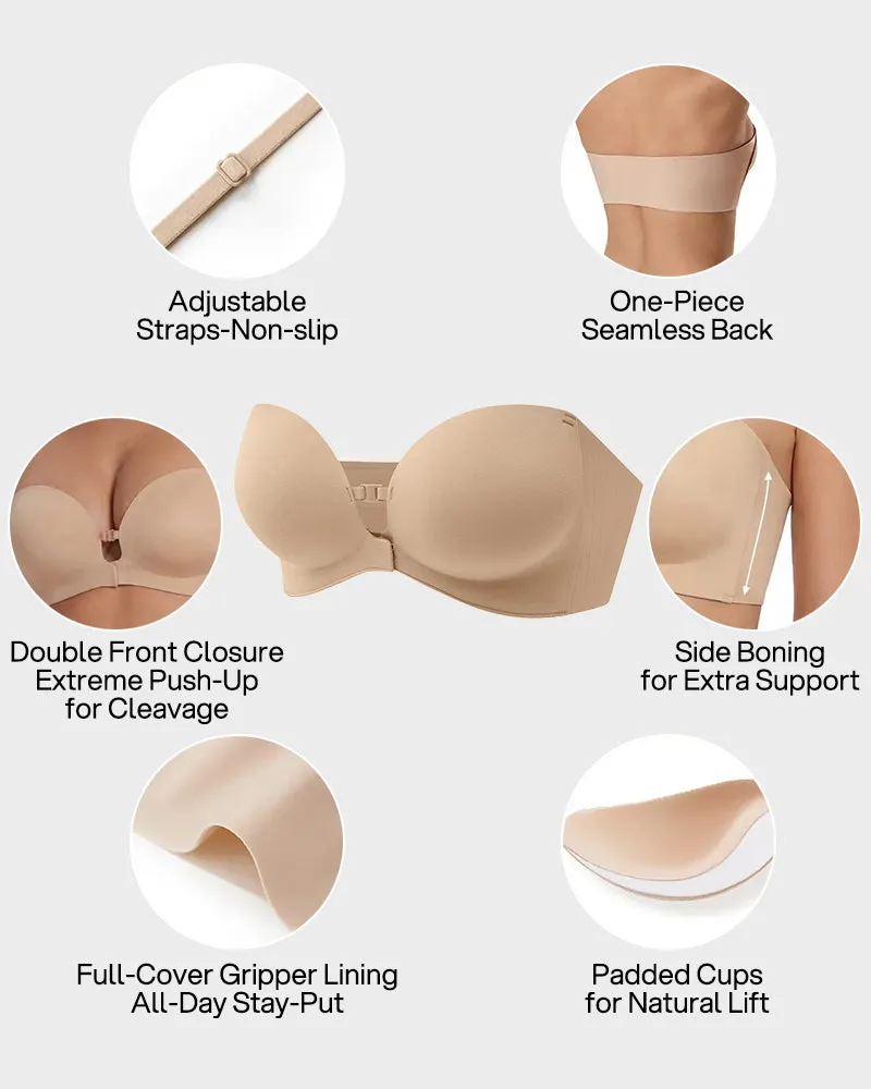No-Slip Front Closure Push-Up Strapless Bra sold by She Curve product image thumbnail 5