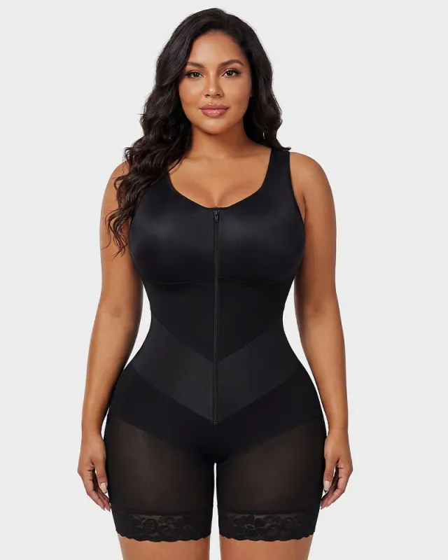Zip Front Tummy Control Full Body Shaper made by She Curve