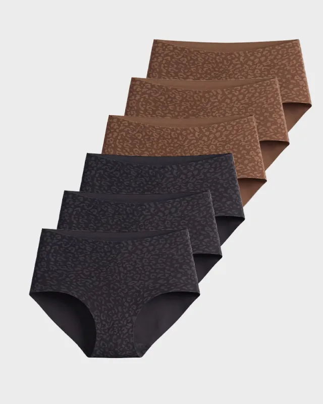 High Waist Seamless Leopard Tummy Brief(6  Pack) made by She Curve
